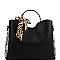 SNAKE PRINT SIDE LEOPARD PRINT SCARF ACCENT SATCHEL