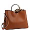 SNAKE PRINT SIDE LEOPARD PRINT SCARF ACCENT SATCHEL