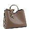 SNAKE PRINT SIDE LEOPARD PRINT SCARF ACCENT SATCHEL