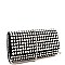 Stud Accent Allover Cone Spike Flap Clutch Shoulder Bag