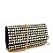 Stud Accent Allover Cone Spike Flap Clutch Shoulder Bag
