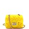 Micro Mini Quilted Effect Turn-Lock Jelly Cross Body
