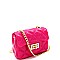 Micro Mini Quilted Effect Turn-Lock Jelly Cross Body