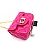 Micro Mini Quilted Effect Turn-Lock Jelly Cross Body
