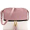 2Tone Mid-Zip Tasseled Crossbody Bag