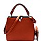 V-Shaped Hardware Accent 2 in 1 Satchel Wristlet SET MH-HY4083S