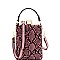 JEWEL TOP SNAKE PRINT SATCHEL