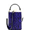 JEWEL TOP SNAKE PRINT SATCHEL