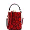 JEWEL TOP SNAKE PRINT SATCHEL