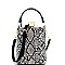 JEWEL TOP SNAKE PRINT SATCHEL