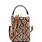 JEWEL TOP SNAKE PRINT SATCHEL