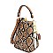 JEWEL TOP SNAKE PRINT SATCHEL