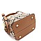 JEWEL TOP SNAKE PRINT SATCHEL