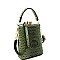 JEWEL TOP OSTRICH PRINT SATCHEL