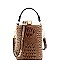 JEWEL TOP OSTRICH PRINT SATCHEL