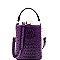 JEWEL TOP OSTRICH PRINT SATCHEL