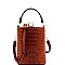 JEWEL TOP OSTRICH PRINT SATCHEL