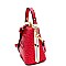 JEWEL TOP OSTRICH PRINT SATCHEL