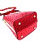 JEWEL TOP OSTRICH PRINT SATCHEL