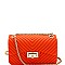 2-Way Chevron Embossed Jelly Small Turn-Lock Shoulder Bag