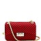 2-Way Chevron Embossed Jelly Small Turn-Lock Shoulder Bag