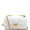 2-Way Chevron Embossed Jelly Small Turn-Lock Shoulder Bag