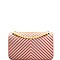 2-Way Chevron Embossed Jelly Small Turn-Lock Shoulder Bag