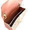 2-Way Chevron Embossed Jelly Small Turn-Lock Shoulder Bag