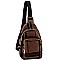 CHECKERED LINEN CROSS BODY SLING BAG