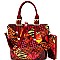 PATCHWORK ANIMAL PRINT SATCHEL WALLET SET