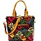 PATCHWORK ANIMAL PRINT SATCHEL WALLET SET