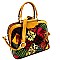 ANIMAL PRINT PATENT PATCHWORK DOME SATCHEL