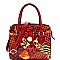 ANIMAL PRINT TURN-LOCK SATCHEL
