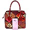 ANIMAL PRINT TURN-LOCK SATCHEL