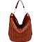 Woven Accent Chain Decorated Single Strap Hobo