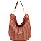 Woven Accent Chain Decorated Single Strap Hobo