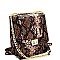 TURN-LOCK SNAKE PRINT CHAIN SHOULDER BAG