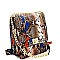 TURN-LOCK SNAKE PRINT CHAIN SHOULDER BAG