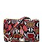 Turn-Lock Multi-Colored Snake Print Shoulder Bag