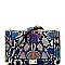 Turn-Lock Multi-Colored Snake Print Shoulder Bag