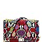 Turn-Lock Multi-Colored Snake Print Shoulder Bag