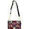 Turn-Lock Multi-Colored Snake Print Shoulder Bag