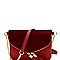 Faux-Fur Accent Flap Clutch Cross Body