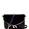 Faux-Fur Accent Flap Clutch Cross Body