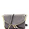 Faux-Fur Accent Flap Clutch Cross Body