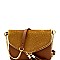 Faux-Fur Accent Flap Clutch Cross Body