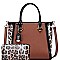 2 WAY PATENT LEOPARD TRIM TOTE WALLET SET