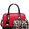 2 WAY PATENT LEOPARD TRIM BOSTON SATCHEL SET