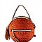 Ostrich Embossed Round Shoulder Bag MH-L0198