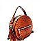 Ostrich Embossed Round Shoulder Bag MH-L0198